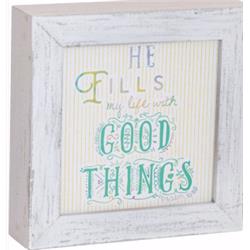 136760 7 X 7 In. He Fills My Life With Good Things Box Plaque