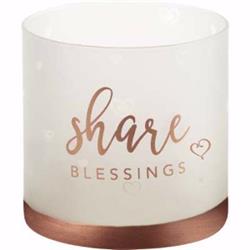 136775 4 In. Share Blessings Hurricane Candle Holder
