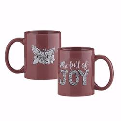 137152 11 Oz Be Full Of Joy With Gift Box Mug, Maroon