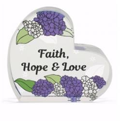 137248 3 In. Faith, Hope & Love Glass Decor Plaque
