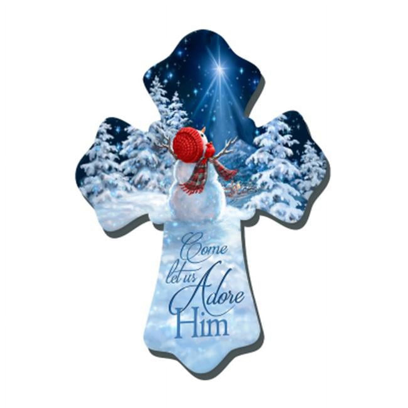 Glow Decor 137717 6 X 8 In. Snowman & Come Let Us Adore Him Wall Cross