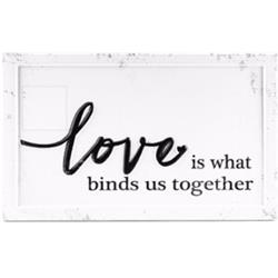 138184 8 X 13 In. Love Is What Binds Us Together Embossed Metal Decorative Sign Plaque