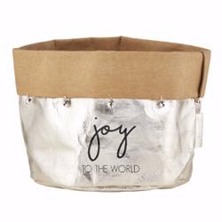 139244 6.5 X 6 In. Joy To The World Washable Paper Holder, Metallic