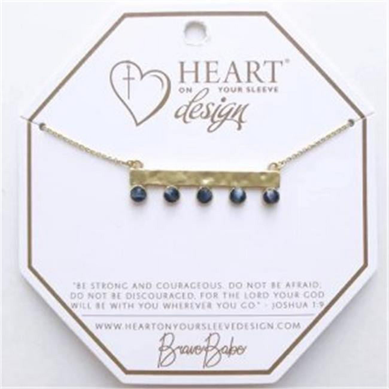 Heart On Your Sleeve Design 139333 14k Gold Bar Brave Babe Necklace With Dusk Stone Accents