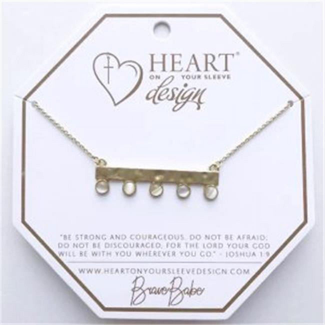 Heart On Your Sleeve Design 139335 14k Gold Bar Brave Babe Brulee Necklace With White Stone Accents