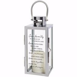 147125 Light The Way With Led Candle & Timer Our Family Lantern - 12 X 5 X 5 In.