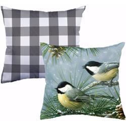 148854 17 X 17 In. Chickadees & Pine Pillow