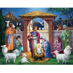 156612 11 X 14 In. Large Advent Calendar, Holy Manger
