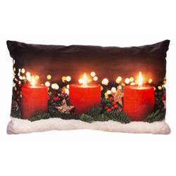 157278 Led Light Up-candles Pillow, 19.5 X 5.5 X 12 In.