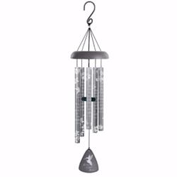 165878 30 In. Silhouette Sonnet Home Sweet Home Wind Chime, Matte Silver