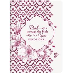 Barbour Publishing 172394 Read Through The Bible In A Year Devotional - Pink Dicarta