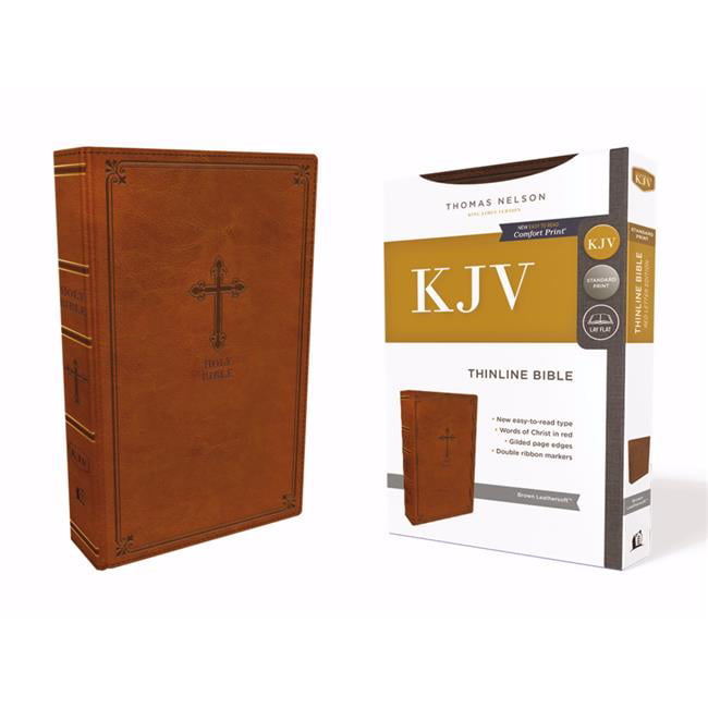 134710 KJV Thinline Bible - Comfort Print, Chestnut Leathersoft