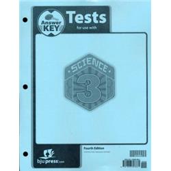 Bju Press 165795 Science Grade 3 Tests Answer Key - 4th Edition