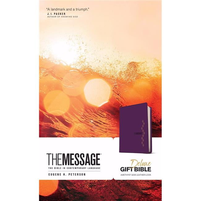 146612 Message Deluxe Gift Bible - Amethyst Gem Leather Look