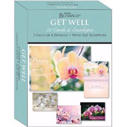 Crown Point Graphics 164478 Card-boxed-shared Blessings-get Well Beautiful Orchids - Box Of 12