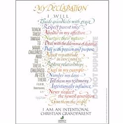 Churchgrowth 167739 My Declaration Intentional Christian Grandparent Art Print - Pack Of 25