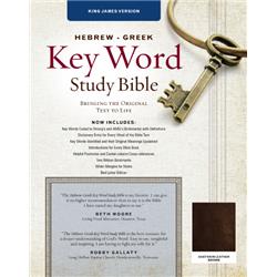 167068 Kjv Hebrew-greek Key Word Study Bible, Brown Genuine Goat Leather