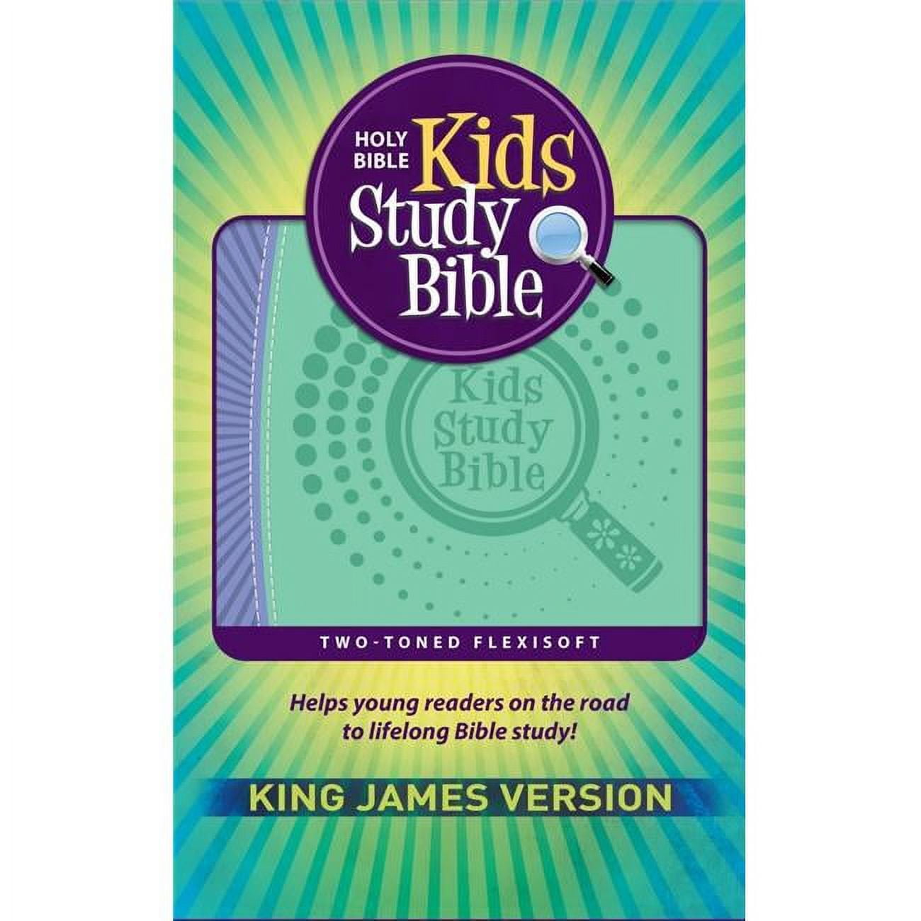 167719 Kjv Kids Study Bible, Purple & Green Flexisoft