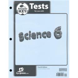 Bju Press 165814 Science Grade 6 Tests Answer Key - 4th Edition