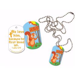 Christ To All 138707 Kjv 1 John 4-19 Jesus Is Nuts About Me With Ball Chain Id Tag Necklace