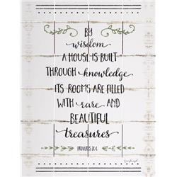 171738 Rustic Pallet Art-by Wisdom A House Is Built, White - 9 X 12 In.