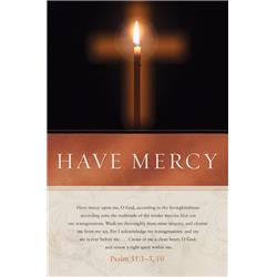 B & H Publishing 144371 Bulletin-have Mercy - Psalm 51-1-3 10 Kjv - Ash Wednesday - Pack Of 100