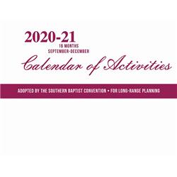 B & H Publishing 158706 Calendar Of Activities 2020-2021 - 16 Months