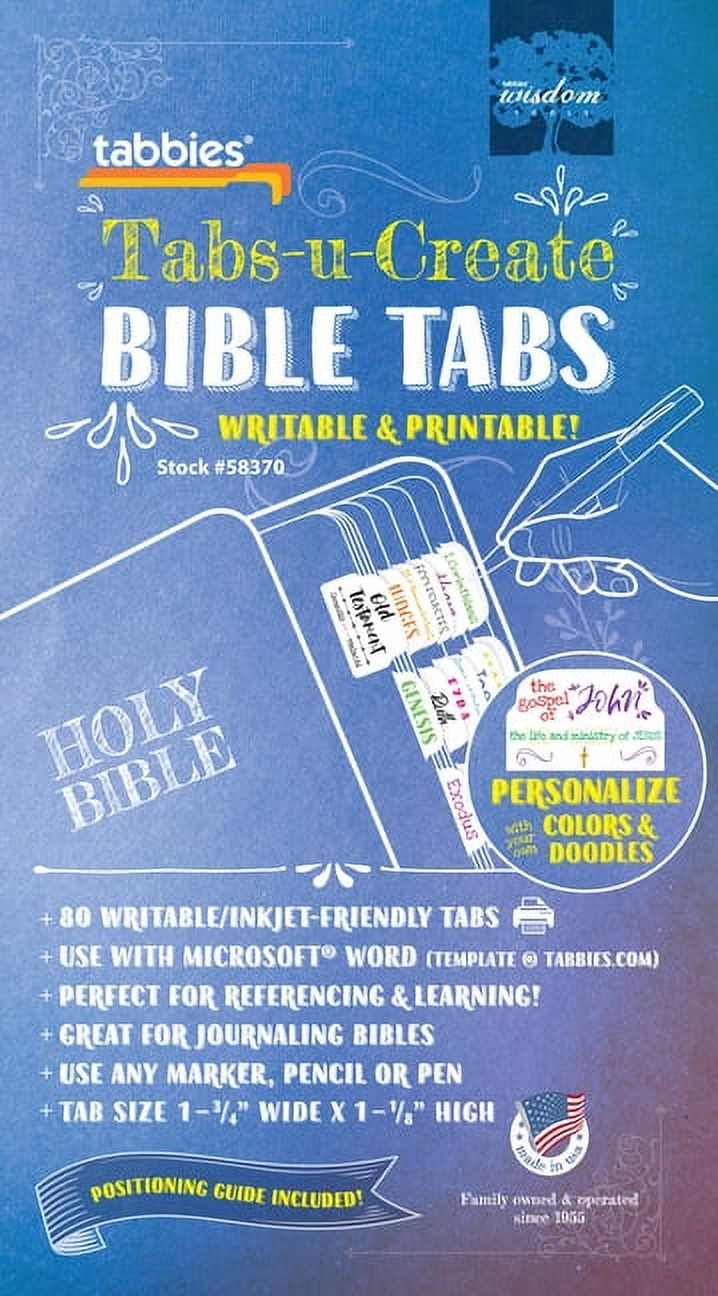 149324 Bible Tab - Tabs-u-create-writeable & Printable - Pack Of 80