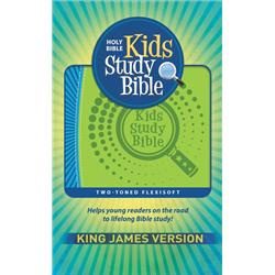 167718 Kjv Kids Study Bible, Blue & Green Flexisoft