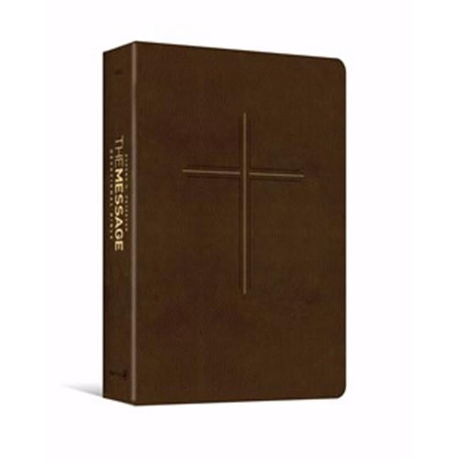 172544 Message Devotional Bible-brown Cross Leatherlook