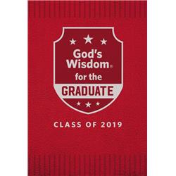 134773 Gods Wisdom For The Graduate Class Of 2019, Red Leathersoft