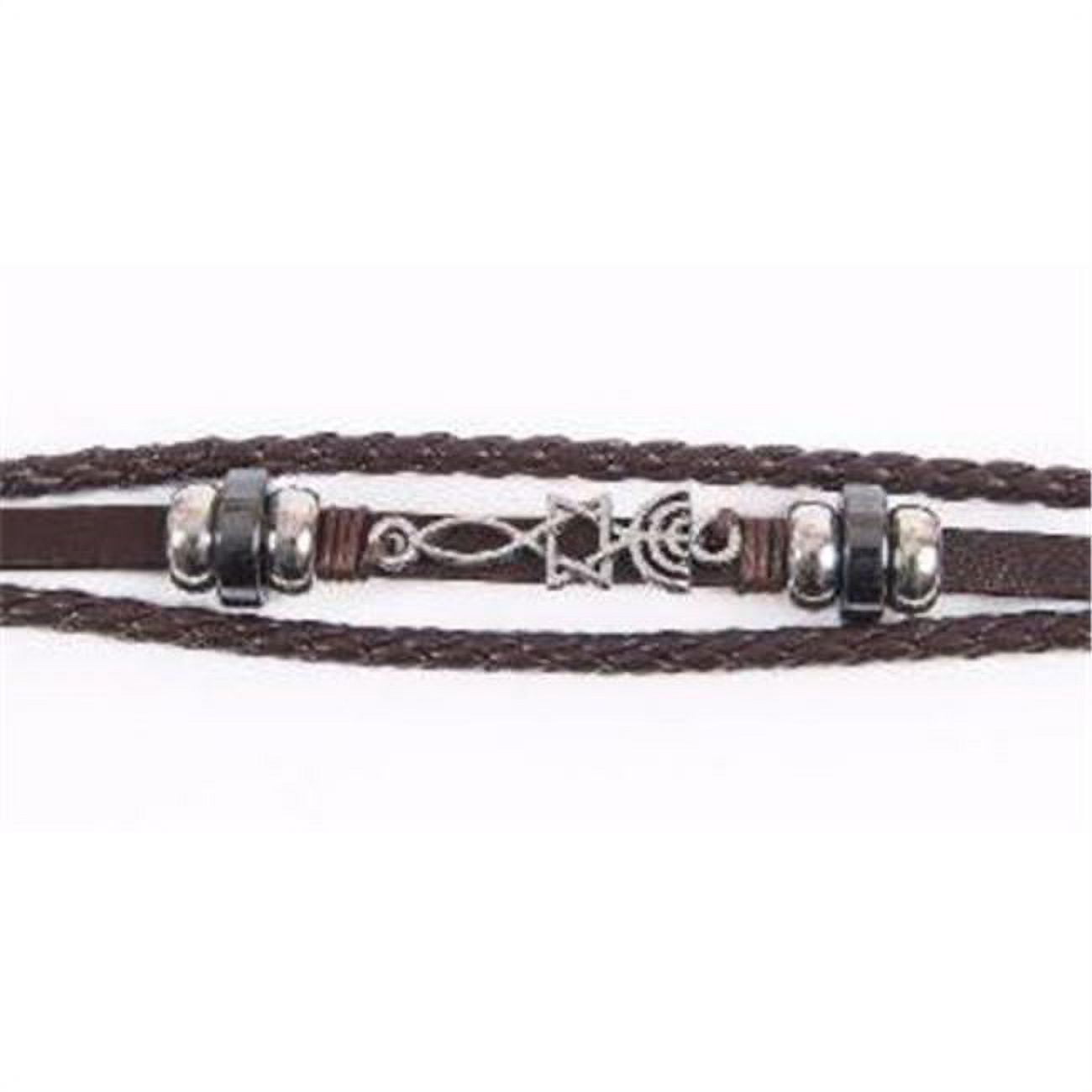145228 Roots Symbol Leather Cord Bracelet - No.9813