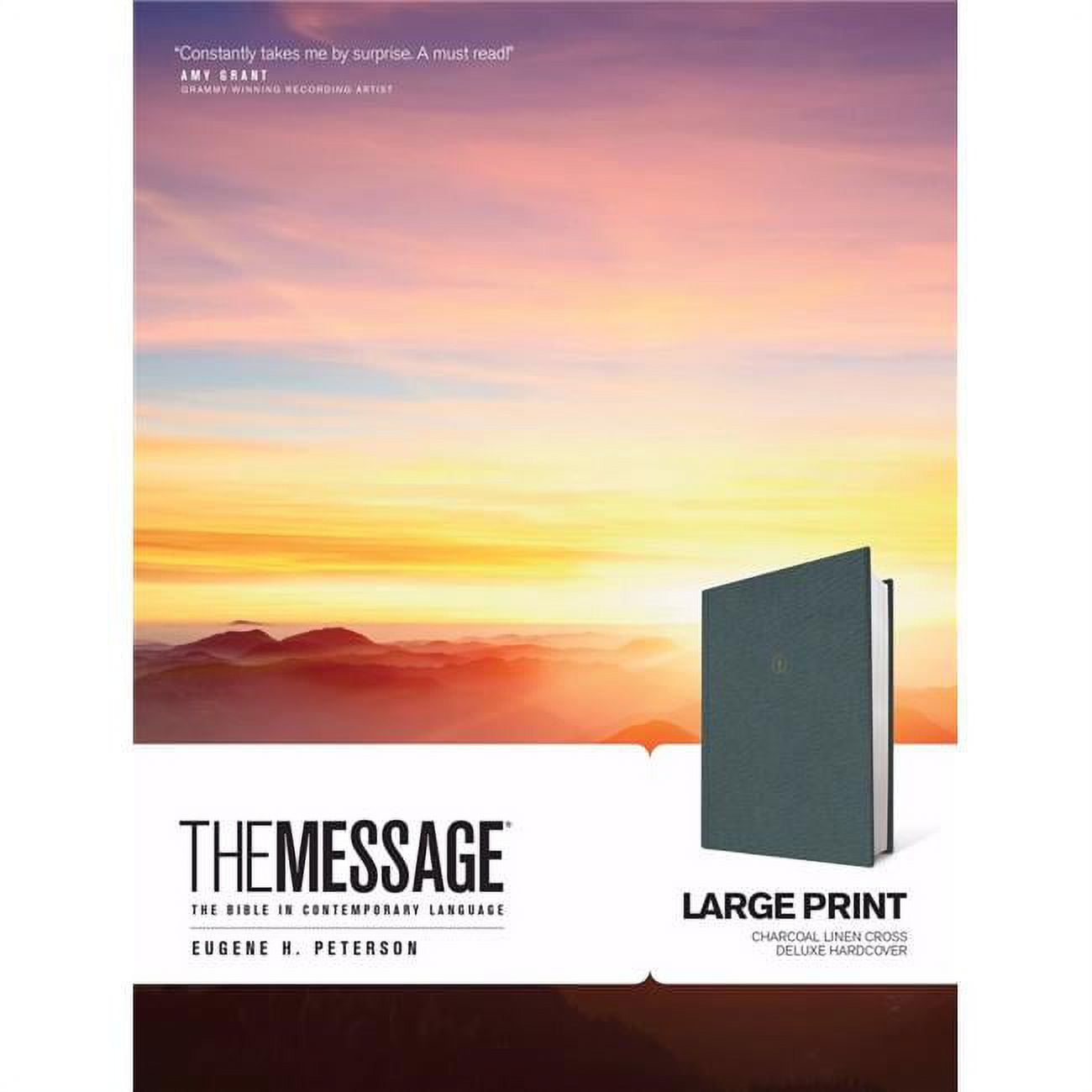 154595 Message Large Print Bible, Charcoal Hardcover