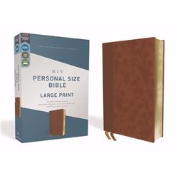 166378 NIV Personal Size Large Print Bible - Comfort Print, Brown Leathersoft - Nov