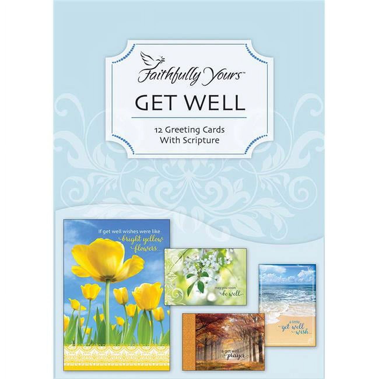 Faithfully Yours 166980 Get Well Card-boxed - Thoughts Of You - Box Of 12