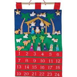 Nativity Fabric Advent Calendar - 16 x 20 in.