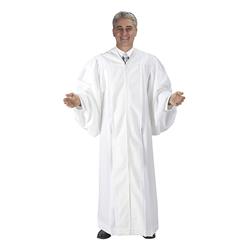 149355 Pulpit Robe With Velveteen Panels, White - 55 In.