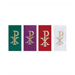 R. J. Toomey 139999 Chi Rho Overlay Stole, Green - 5.5 X 110 In.