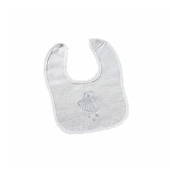 149390 Embroidered Shell Baptismal Bib - Pack Of 12