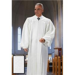 149365 Plain Classic Jacquard Pulpit Robe, White - 53 In.