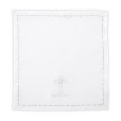 149393 Embroidered Cross & Dove Baptismal Napkin - Pack Of 4