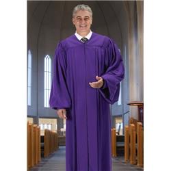 149382 Plain Peachskin Classic Pulpit Robe, Purple - 55 In.