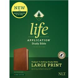 159661 NLT Life Application Study Bible, Brown Genuine Leather Indexed