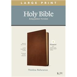 244522 KJV Large Print Thinline Reference Bible & Filament Enabled Edition - Brown Genuine Leather