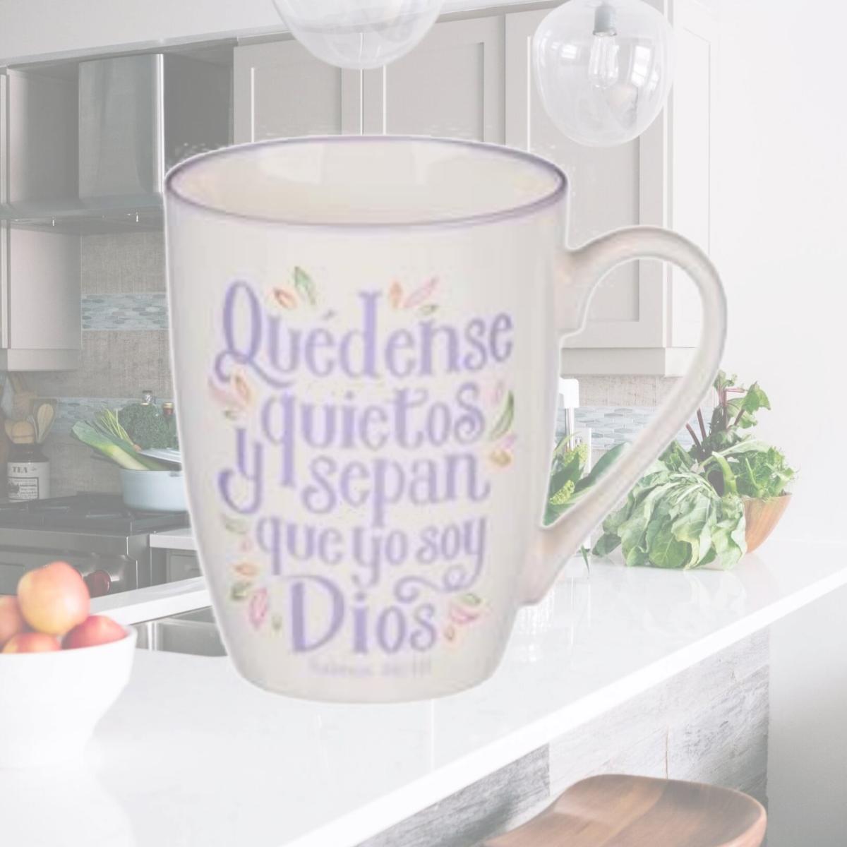 Picture of Christian Art Gifts 255569 Spanish Mug - Be Still & Know Psalm 46-10