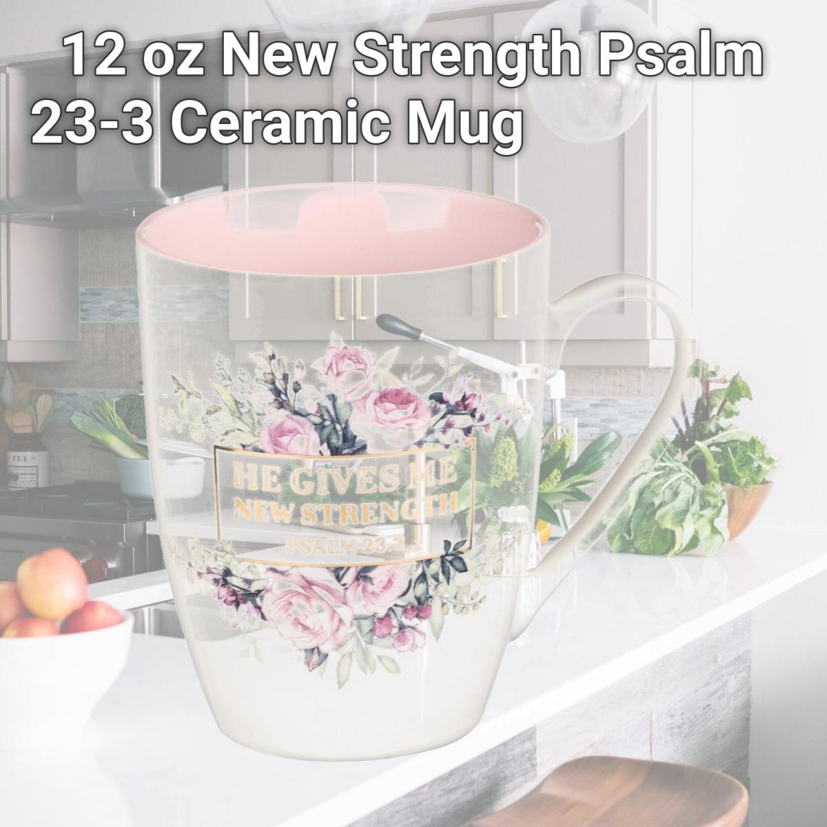 Picture of Christian Art Gifts 255572 12 oz New Strength Psalm 23-3 Ceramic Mug