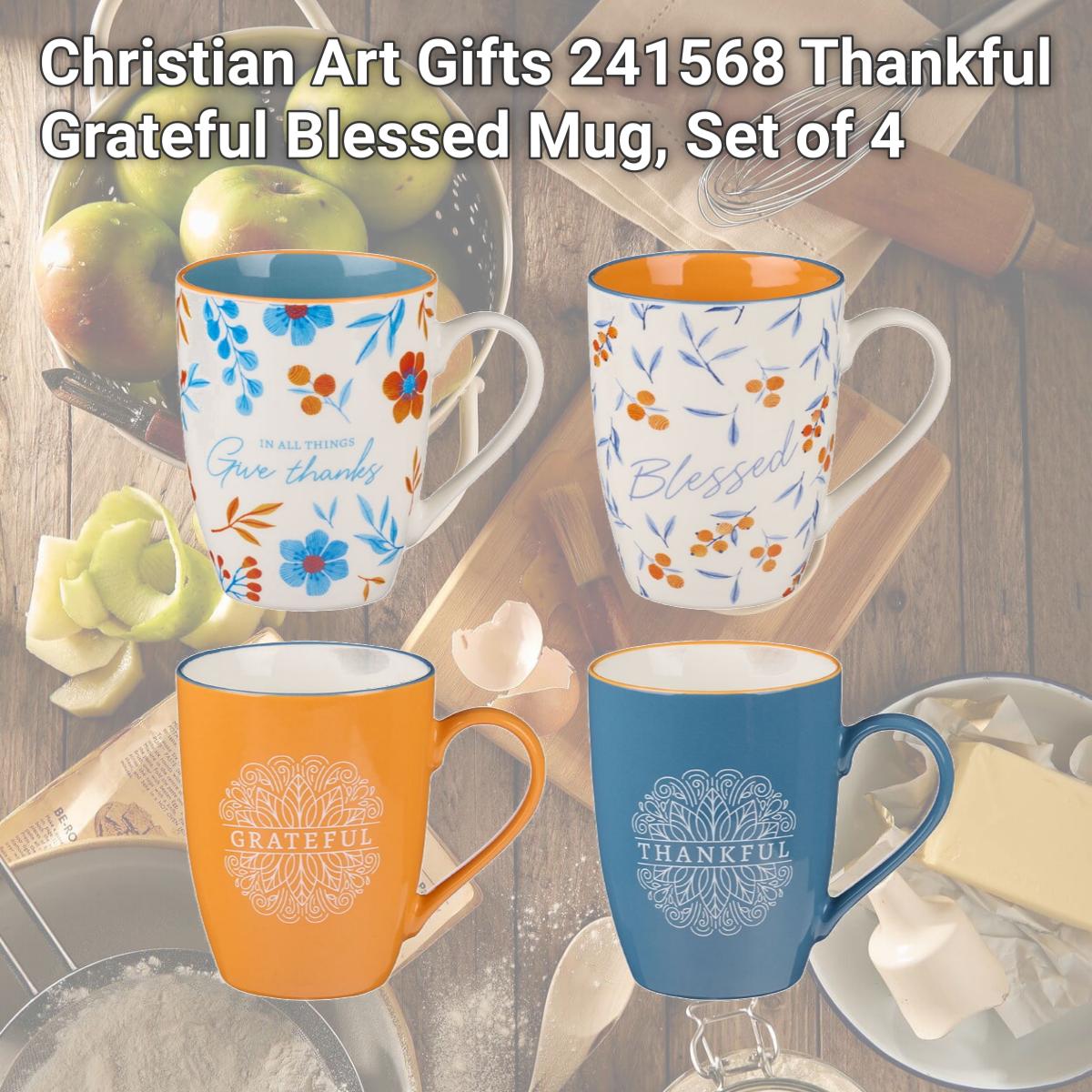 Picture of Christian Art Gifts 241568 Thankful Grateful Blessed Mug, Set of 4