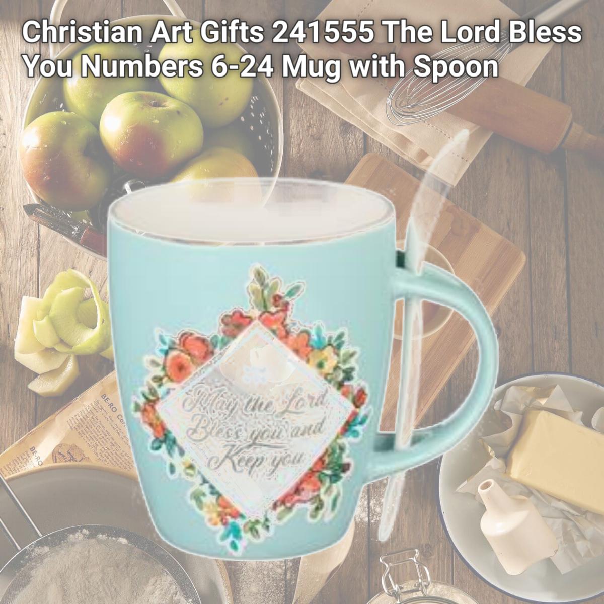 Picture of Christian Art Gifts 241555 The Lord Bless You Numbers 6-24 Mug with Spoon