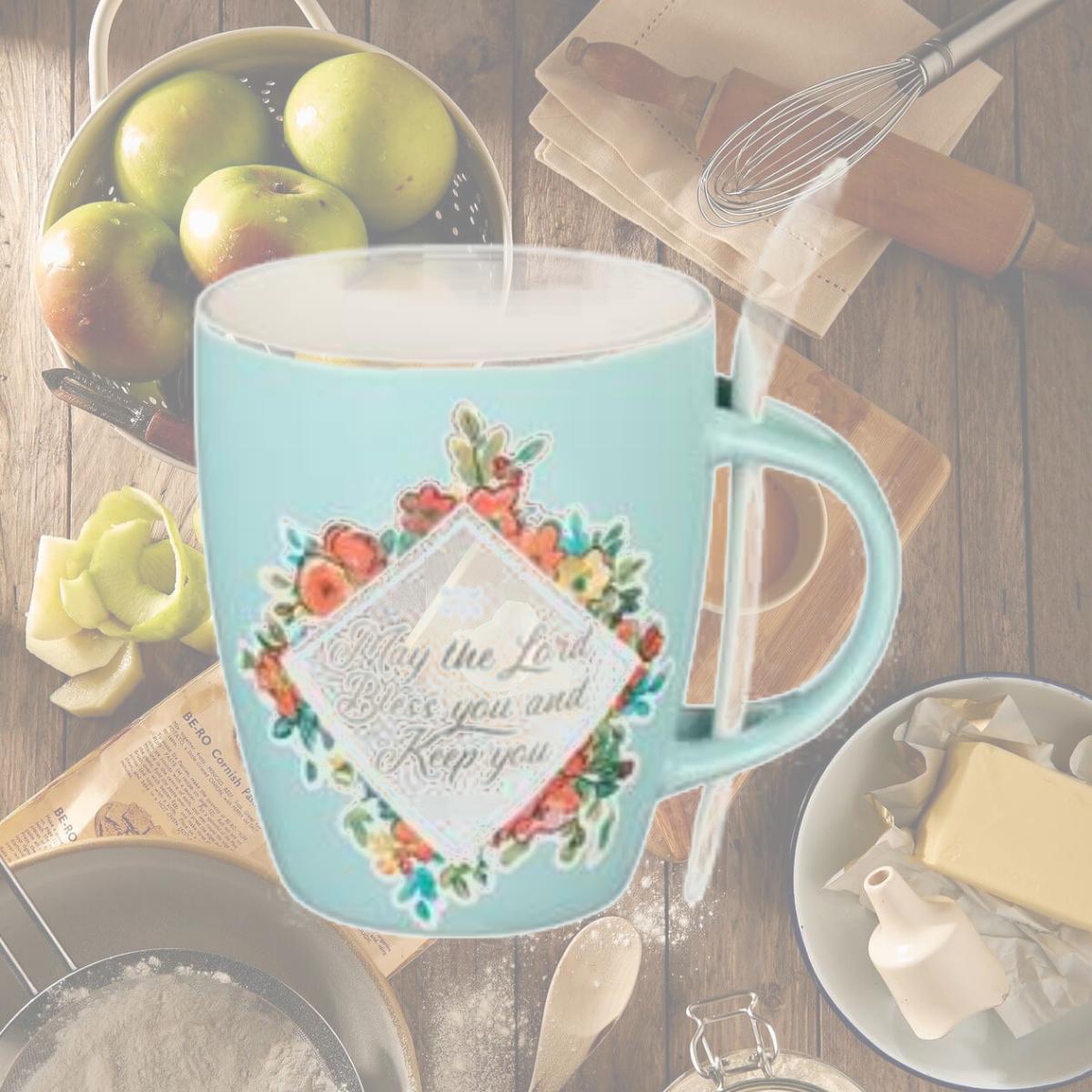 Picture of Christian Art Gifts 241555 The Lord Bless You Numbers 6-24 Mug with Spoon
