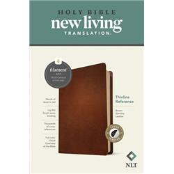 224075 NLT Thinline Reference Filament Enabled Edition Bible, Brown Genuine Leather
